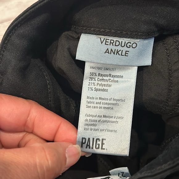 Paige Mid Rise Verdugo Crop Skinny Jeans in Black Overdye - Picture 8 of 14